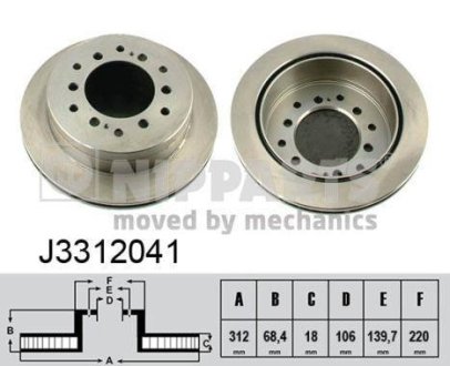 Гальмівний диск NIPPARTS J3312041