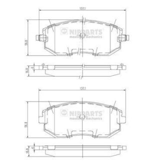 Гальмівні колодки NIPPARTS J3607015