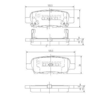 Гальмівні колодки NIPPARTS J3611044