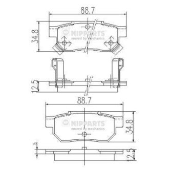 Гальмівні колодки NIPPARTS J3614004