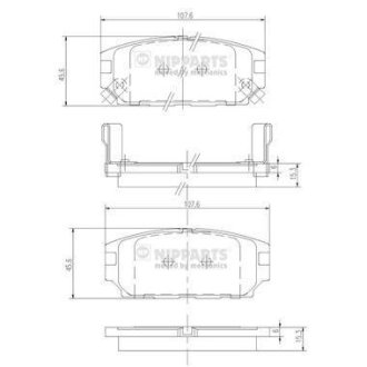 Гальмівні колодки NIPPARTS J3615007