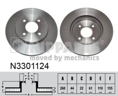 Гальмівний диск NIPPARTS N3301124