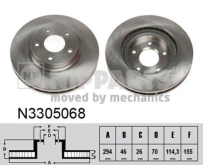 Гальмівний диск NIPPARTS N3305068