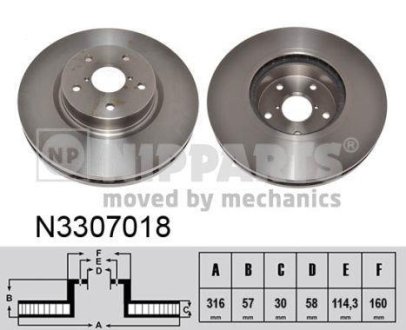 Диск гальмівний NIPPARTS N3307018