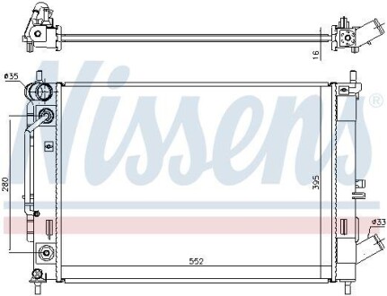 Радіатор охолодження HYUNDAI ELANTRA (MD/UD) (10-) 1.6 NISSENS 606476