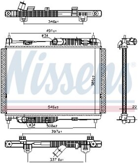 FORD Радіатор охолодження двиг. Fiesta VII, Transit Courier 1.0/1.5TDCi 17- NISSENS 606662