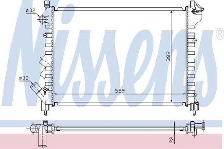 Радіатор охолодження RENAULT LAGUNA I (94-) NISSENS 63832