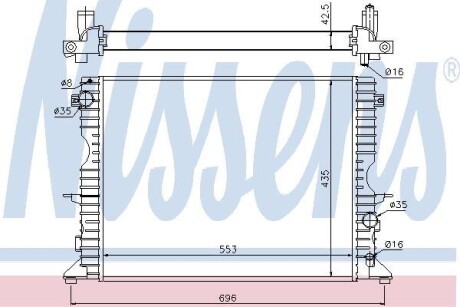 LAND ROVER Радіатор охолодження двиг. Defender 2.2/2.5Td 98-16 NISSENS 64311A (фото 1)