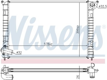 Радіатор охолоджування NISSENS 69703A