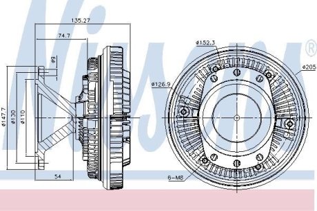 Віскомуфта вентилятора NISSENS 86052