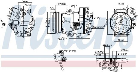 OPEL Компресор кондиціонера ASTRA J 09-, MERIVA B 10-, ZAFIRA TOURER C 11- NISSENS 890266