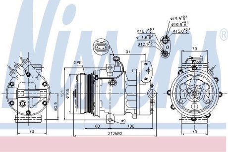 Компресор кондицiонера NISSENS 89037