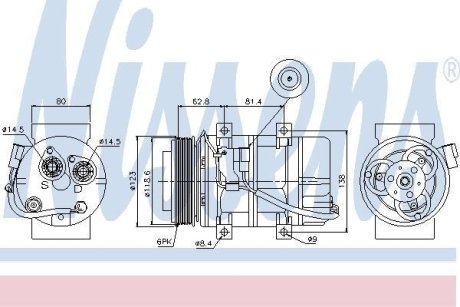 Компресор кондицiонера NISSENS 89069