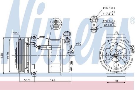 Компресор кондицiонера NISSENS 89157