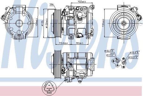 Компресор кондицiонера NISSENS 89250