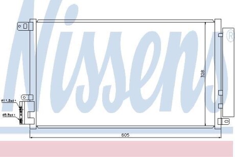 FIAT Радіатор кондиціонера (конденсатор) з осушувачем Doblo, Opel Combo Tour 12- NISSENS 940095