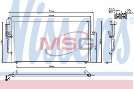 Конденсер кондиціонера NISSENS 94305