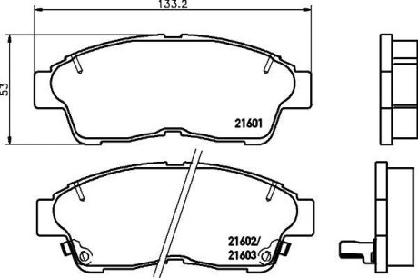 Колодки тормозные дисковые передние Toyota Corolla, RAV-4 1.6, 1.9, 2.0 (97-00) NISSHINBO NP1000 (фото 1)