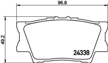 Колодки гальмівні дискові задні Toyota Camry, RAV-4 2.0, 2.4, 2.5 (08-) NISSHINBO NP1016