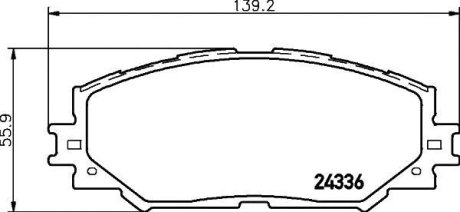 Колодки гальмівні дискові передние Toyota Auris,Corollla 1.3, 1.4, 1.6, 2.0 (07-),RAV 4 2.5 (12-) NISSHINBO NP1019