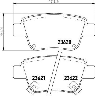 Колодки гальмівні дискові задні Toyota Avensis, Corolla 1.6, 1.8, 2.0 (03-08) NISSHINBO NP1031 (фото 1)