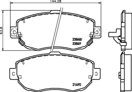 Колодки гальмівні дискові передние Lexus IS 200, 300 (01-05) NISSHINBO NP1073