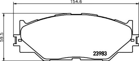 Колодки тормозные дисковые передние Toyota IS 220d, 250, 300h (05-13) NISSHINBO NP1082 (фото 1)