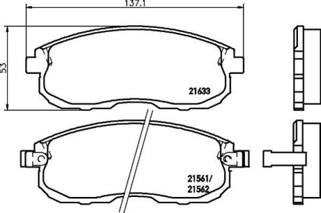 Колодки тормозные дисковые передние Nissan Tiida/Suzuki SX-4 1.5, 1.6, 1.8 (06-) NISSHINBO NP2002