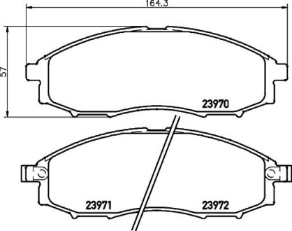 Колодки тормозные дисковые передний Nissan Navara (97-), NP300 (08-) NISSHINBO NP2027SC (фото 1)