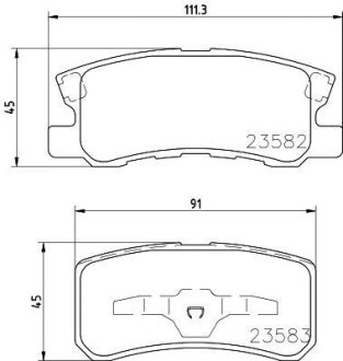 Колодки гальмівні дискові задні Mitsubishi ASX 1.8, 2.0 (10-), Pajero 3.2, 3.8 (07-) NISSHINBO NP3004