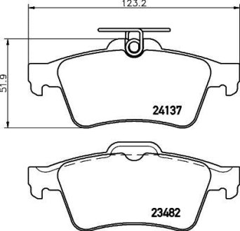 Колодки гальмівні дискові задні Renault Laguna II/Mazda 3 1.6, 1.8, 2.0 (05-) NISSHINBO NP5009