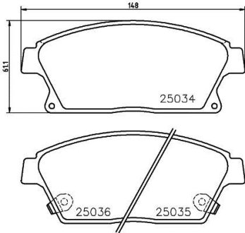 Колодки тормозные дисковые передние Chevrolet Cruze 1.6, 1.8, 2.0 (11-) NISSHINBO NP6073 (фото 1)