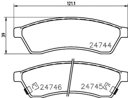 Колодки тормозные дисковые задние Chevrolet Epica 2.0, 2.5 (06-) NISSHINBO NP6078 (фото 1)