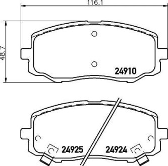 Колодки гальмівні дискові передние Hyundai i10, i20/Kia Picanto 1.0, 1.1, 1.2 (04-) NISSHINBO NP6085