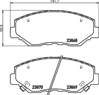 Колодки тормозные дисковые передние Honda CR-V II 2.0, 2.2 (99-06) NISSHINBO NP8004 (фото 1)