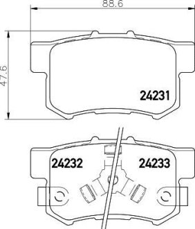 Колодки гальмівні дискові задні Honda Accord 2.0, 2.2, 2.4 (02-), Civic VII (01-05)/Suzuki SX-4 1.6. 2.0 (06-) NISSHINBO NP8037