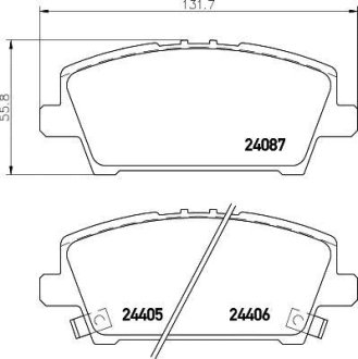 Колодки гальмівні дискові передние Honda Civic 1.4, 1.6, 1.8, 2.0 (05-) NISSHINBO NP8042