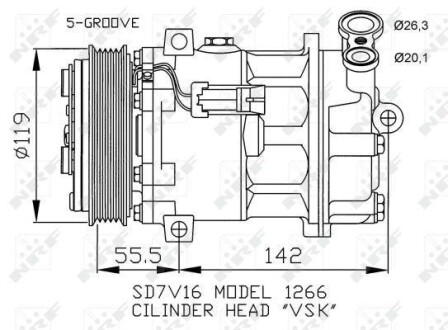 Компресор кондиціонера OPEL Vectra 1.8 02- NRF 32269