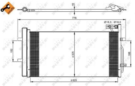 Конденсатор кондиціонера AUDI Q3 12- NRF 350029