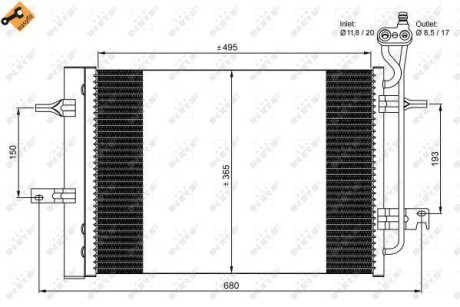 Радіатор кондиціонера NRF 350034