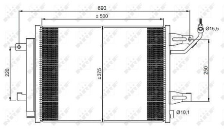 Конденсер кондіционера MITSUBISHI Colt 1.3 05- NRF 350073