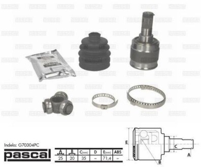 Шарнір привідного валу PASCAL G70304PC (фото 1)