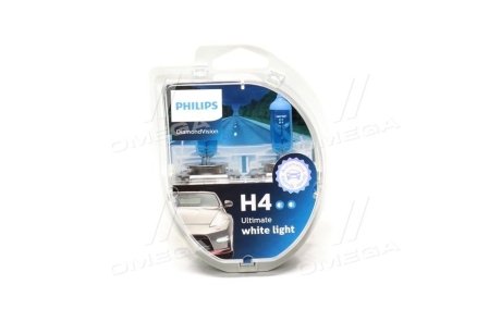 Автолампа H4 12V 60/55W P43t-38 Diamond Vision (2 шт. в блістері) PHILIPS 12342DVS2