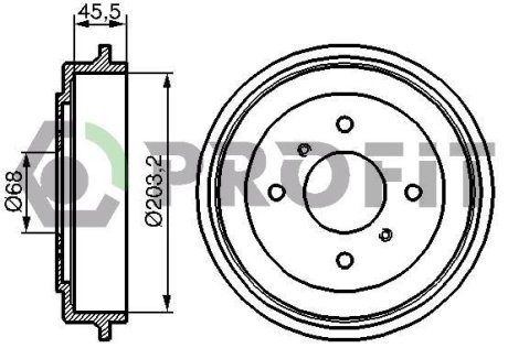 Барабан гальмівний PROFIT 5020-0059 (фото 1)