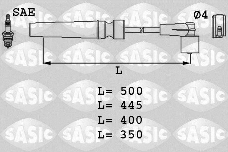 Дріт запалювання CHEVROLET, DAEWOO 1.6 (компл.) SASIC 9286003