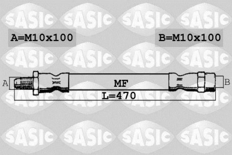 Шланг торм. передний SASIC SBH0180