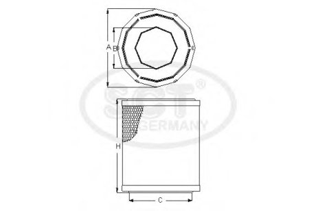 Фільтр повітряний CITROEN Jumper III (Relay III) 2.2 HDi (06-) (SB 2274) SCT SCT Germany SB2274