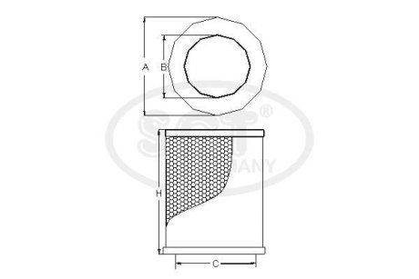 Фільтр повітряний NISSAN Pick Up / Navara (720, D21, D22) 2.5 Di (02-05) (SB 2359) SCT SCT Germany SB2359