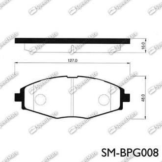 Колодка гальм. диск. DAEWOO LANOS 1.5 передн. (SPEEDMATE, Korea) SK SPEEDMATE SM-BPG008