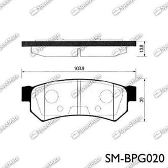 Колодка гальм. диск. (R) DAEWOO LACETTI (SPEEDMATE, Korea) SK SPEEDMATE SM-BPG020